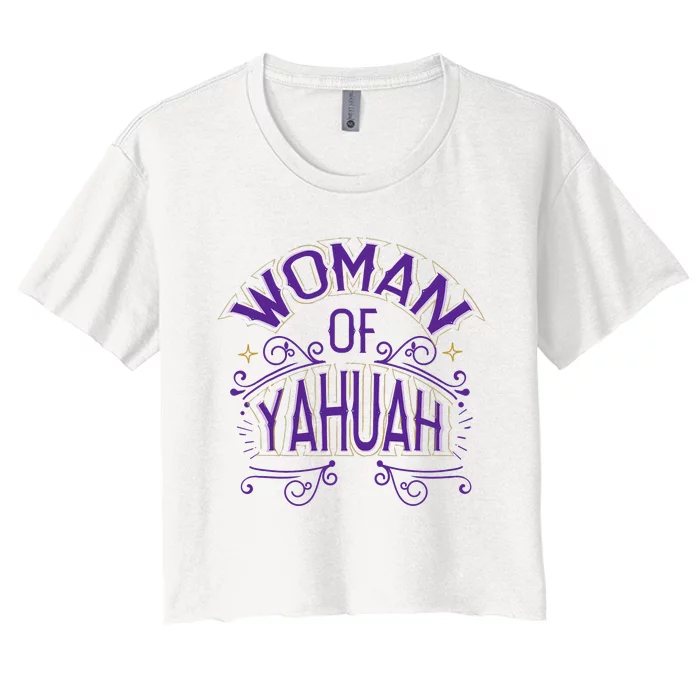 Hebrew Israelite Clothing for  Judah Woman of Yahuah Women's Crop Top Tee