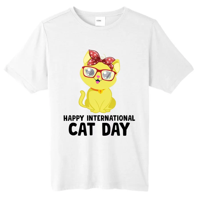 Happy International Cat Day Celebration Graphic ChromaSoft Performance T-Shirt