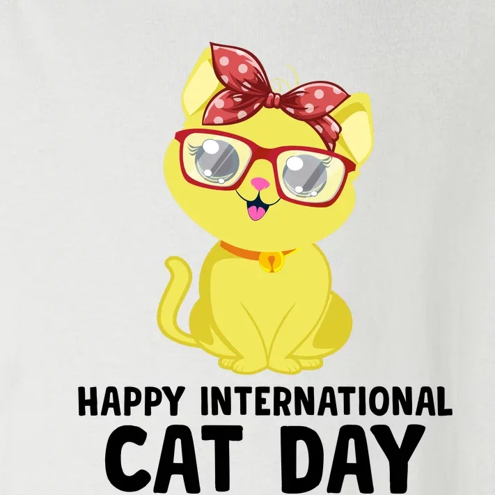 Happy International Cat Day Celebration Graphic Toddler Long Sleeve Shirt