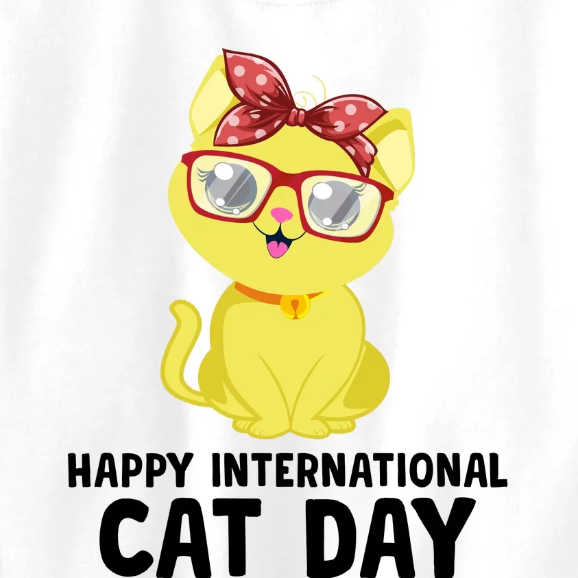 Happy International Cat Day Celebration Graphic Kids Sweatshirt