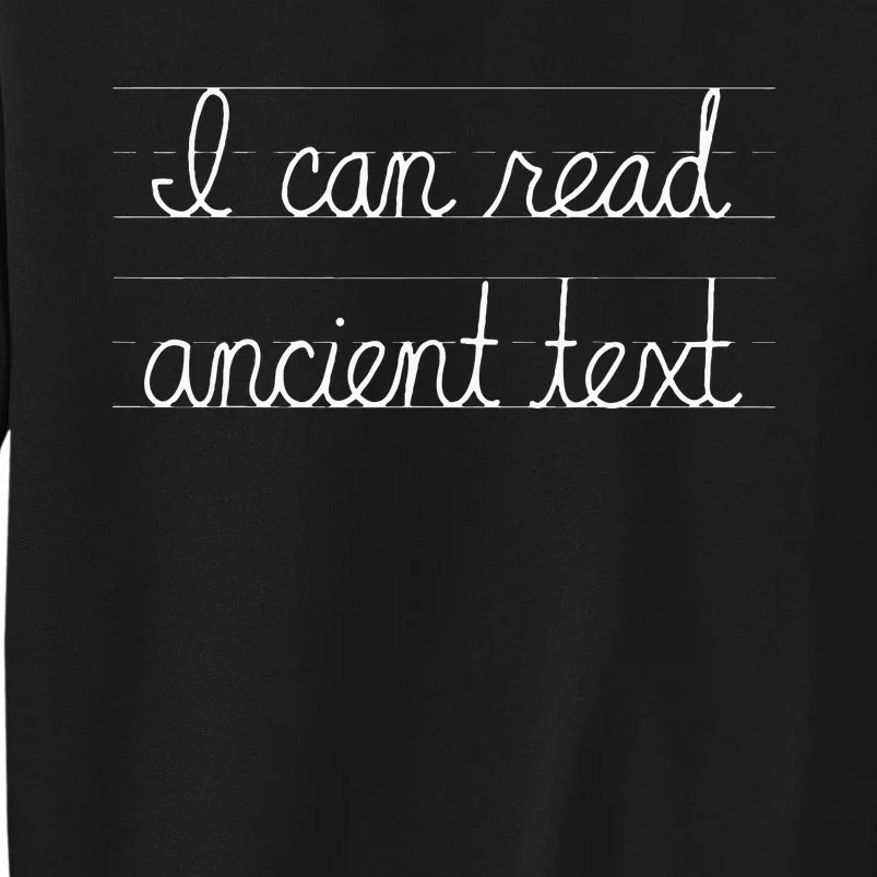 Handwriting I Can Read Ancient Text Funny Cursive Writing Tall Sweatshirt