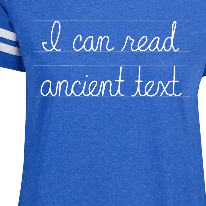 Handwriting I Can Read Ancient Text Funny Cursive Writing Enza Ladies Jersey Football T-Shirt