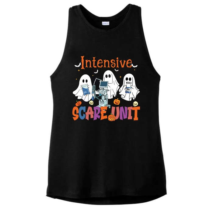 Halloween Intensive Care Scare Unit Ghost Nurse Icu Nursing Ladies Tri-Blend Wicking Tank