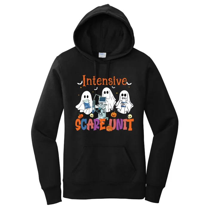 Halloween Intensive Care Scare Unit Ghost Nurse Icu Nursing Women's Pullover Hoodie