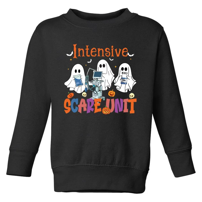 Halloween Intensive Care Scare Unit Ghost Nurse Icu Nursing Toddler Sweatshirt