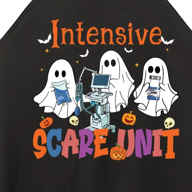 Halloween Intensive Care Scare Unit Ghost Nurse Icu Nursing Women’s Perfect Tri Rocker Tank