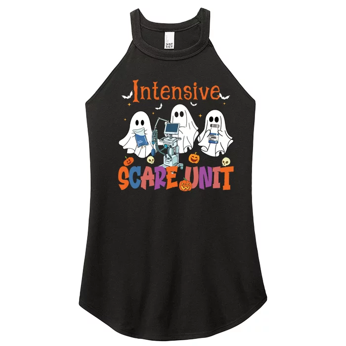 Halloween Intensive Care Scare Unit Ghost Nurse Icu Nursing Women’s Perfect Tri Rocker Tank