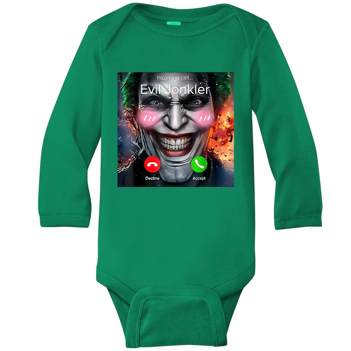 Horror Incoming Call From Evil Jonkler Baby Long Sleeve Bodysuit