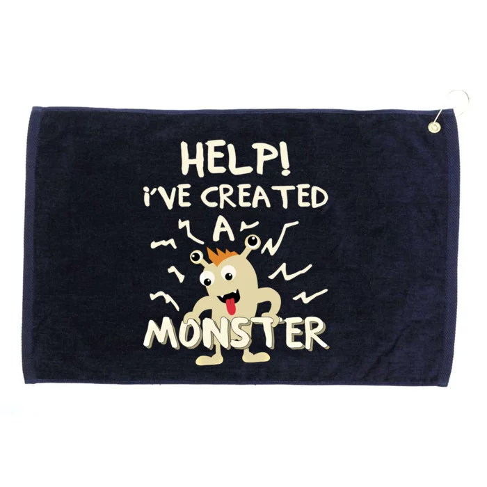 Help I've Created A Monster Mothers Day Fathers Day Gift Grommeted Golf Towel