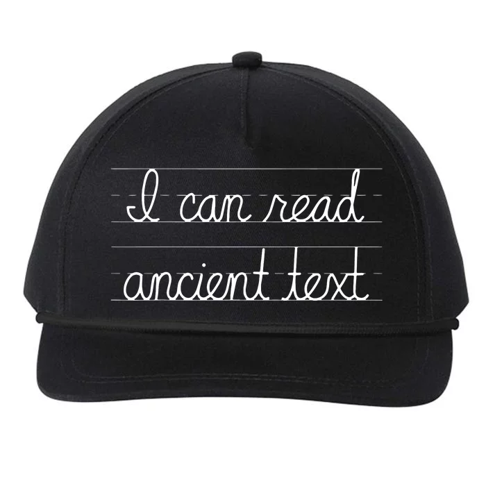 Handwriting I Can Read Ancient Text Funny Cursive Writing Snapback Five-Panel Rope Hat