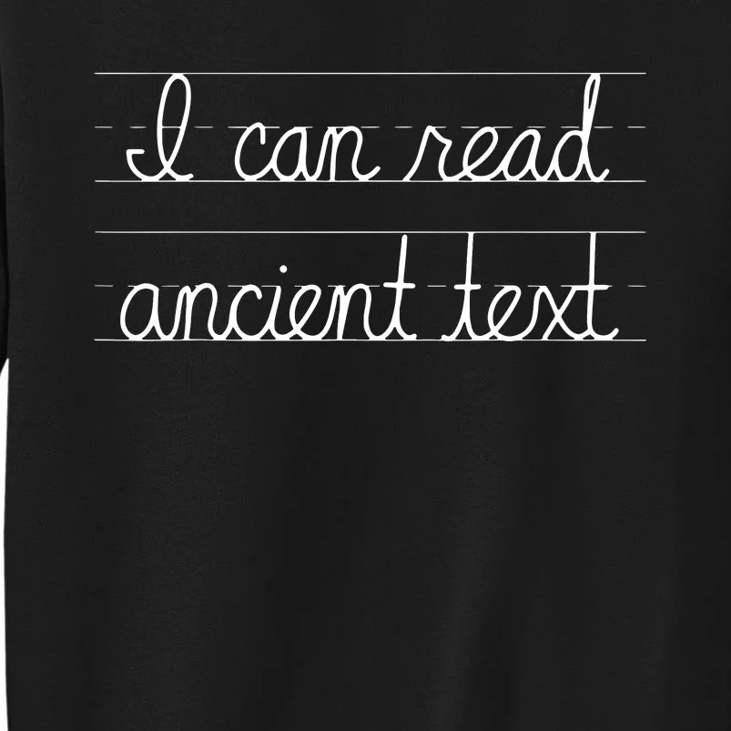 Handwriting I Can Read Ancient Text Funny Cursive Writing Tall Sweatshirt