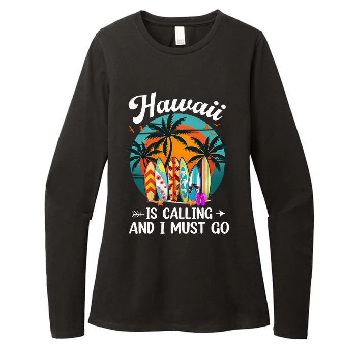 Hawaii Is Calling And I Must Go Hawaiian Surfer Womens CVC Long Sleeve Shirt