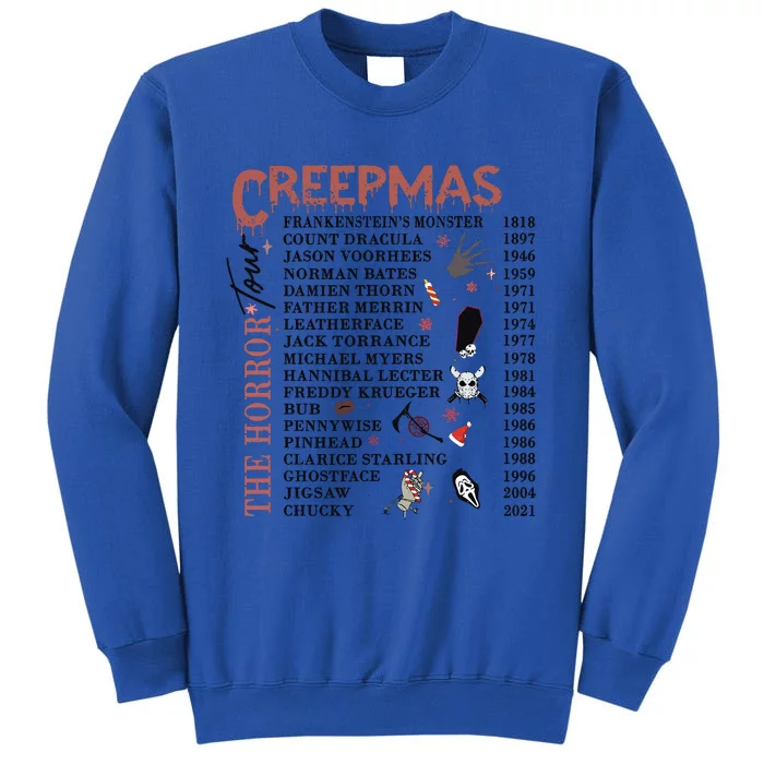 Horror Icons Christmas Creepmas Christmas Horror Goth Tall Sweatshirt