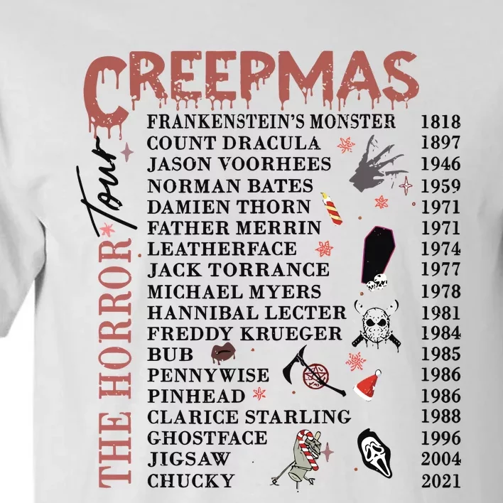 Horror Icons Christmas Creepmas Christmas Horror Goth Tall T-Shirt