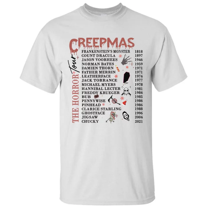 Horror Icons Christmas Creepmas Christmas Horror Goth Tall T-Shirt