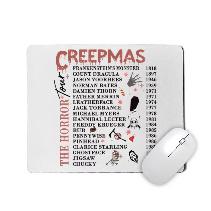 Horror Icons Christmas Creepmas Christmas Horror Goth Mousepad