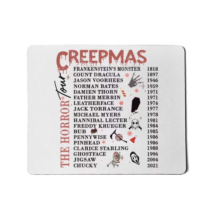 Horror Icons Christmas Creepmas Christmas Horror Goth Mousepad