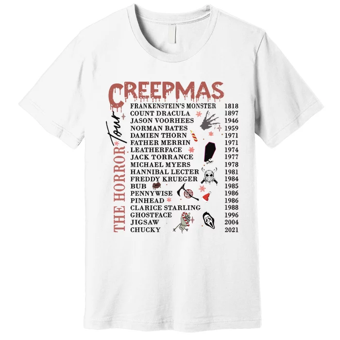 Horror Icons Christmas Creepmas Christmas Horror Goth Premium T-Shirt