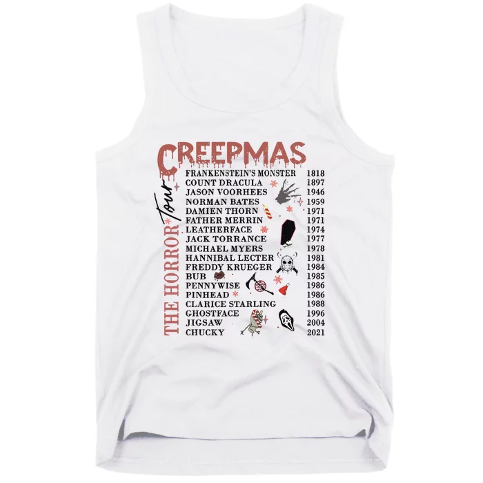 Horror Icons Christmas Creepmas Christmas Horror Goth Tank Top