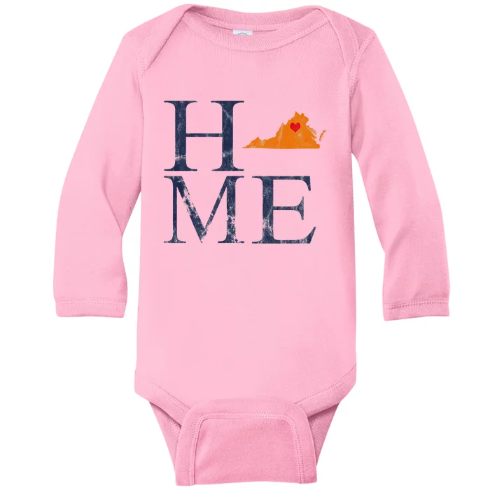 Home Is Charlottesville Va City Love Baby Long Sleeve Bodysuit