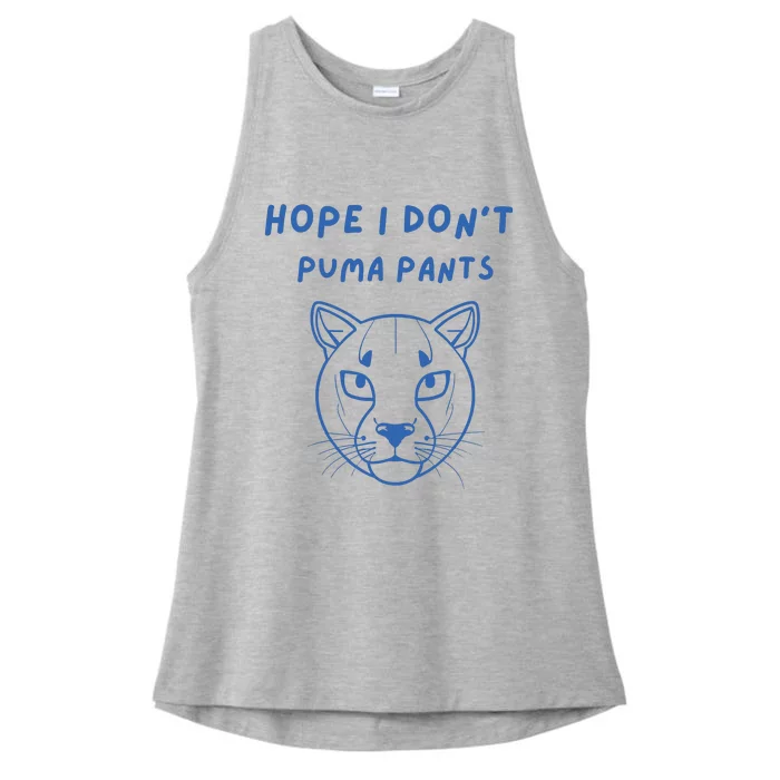 Hope I Dont Pants Funny Cat Pun Ladies Tri-Blend Wicking Tank