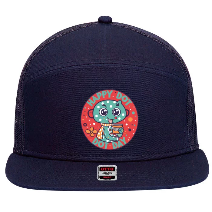 Happy International Dot Day 7 Panel Mesh Trucker Snapback Hat