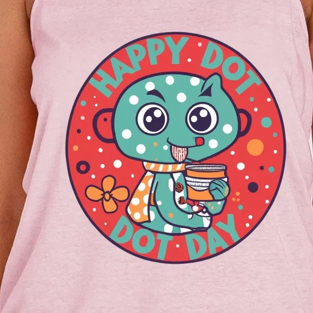 Happy International Dot Day Women's Knotted Racerback Tank