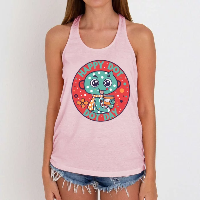 Happy International Dot Day Women's Knotted Racerback Tank