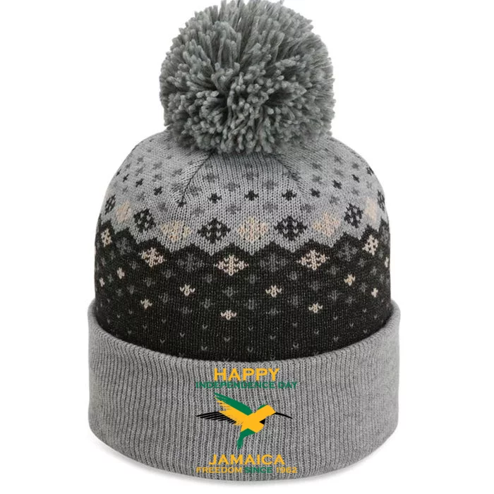 Happy Independence Day Jamaica Freedom Since 1962 The Baniff Cuffed Pom Beanie