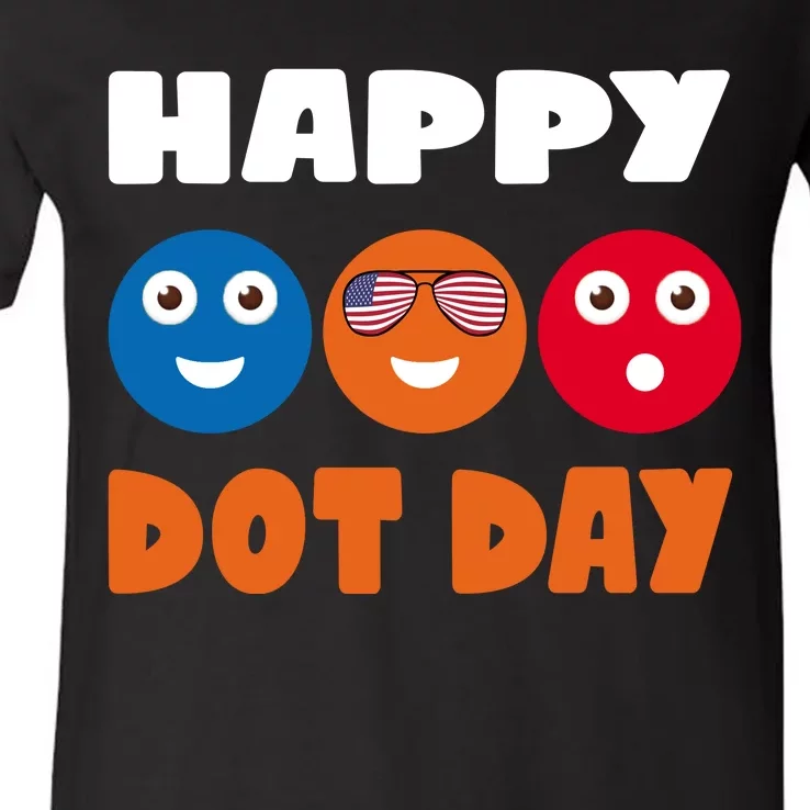 Happy International Dot Day Cute Colorful Dots V-Neck T-Shirt