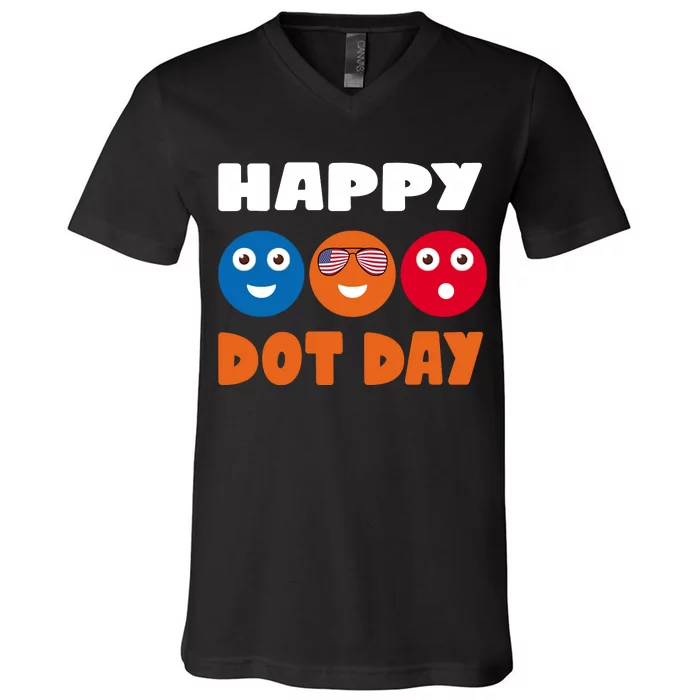 Happy International Dot Day Cute Colorful Dots V-Neck T-Shirt