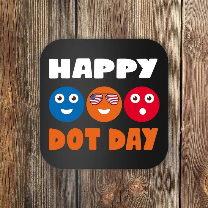 Happy International Dot Day Cute Colorful Dots Coaster