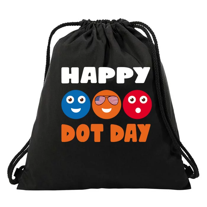 Happy International Dot Day Cute Colorful Dots Drawstring Bag