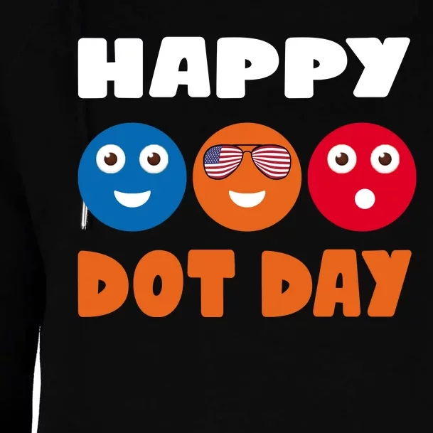 Happy International Dot Day Cute Colorful Dots Womens Funnel Neck Pullover Hood