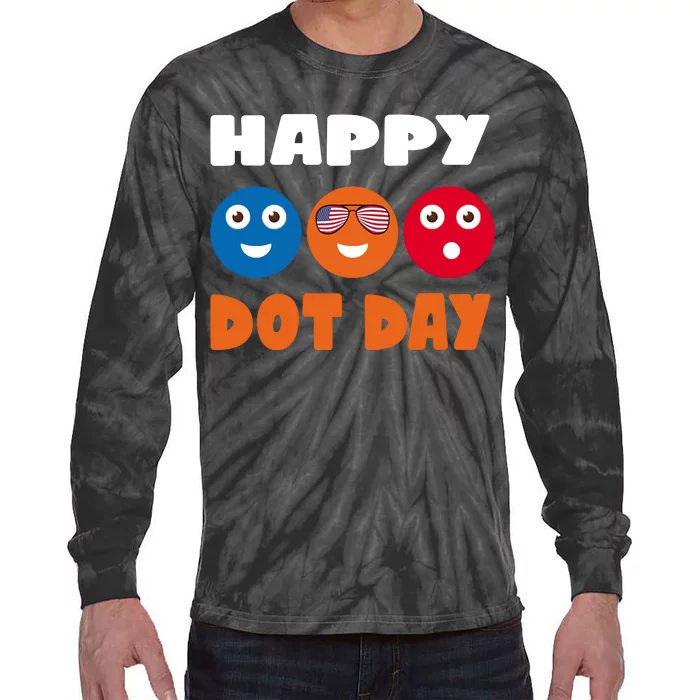 Happy International Dot Day Cute Colorful Dots Tie-Dye Long Sleeve Shirt