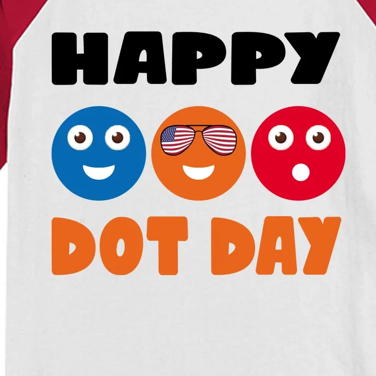 Happy International Dot Day Cute Colorful Dots Kids Colorblock Raglan Jersey