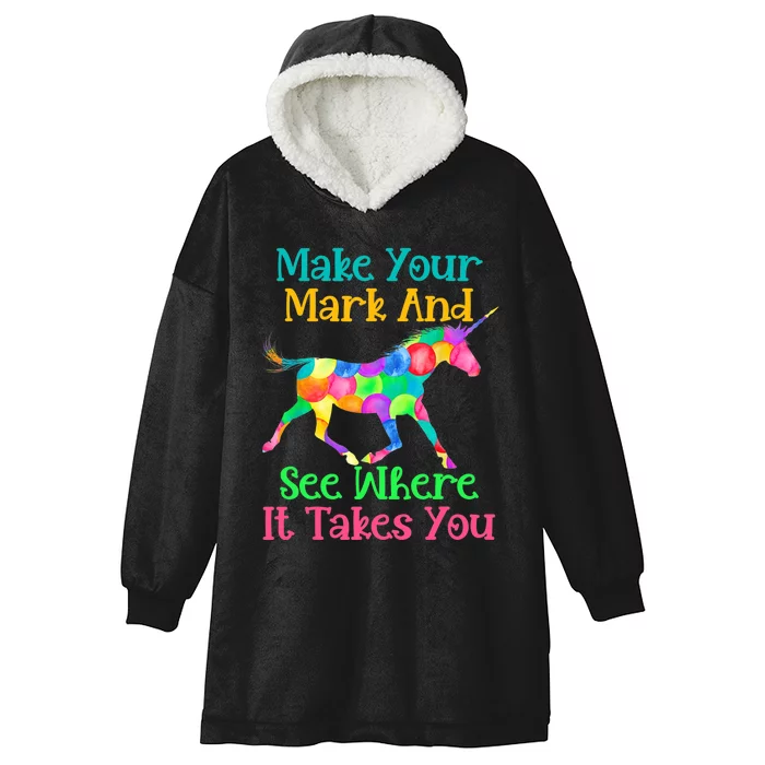 Happy International Dot Day Make Your Mark Funny Colorful Hooded Wearable Blanket