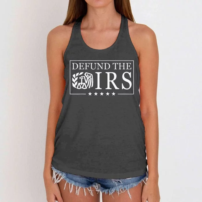 Humour Irs Defund Irs Women's Knotted Racerback Tank