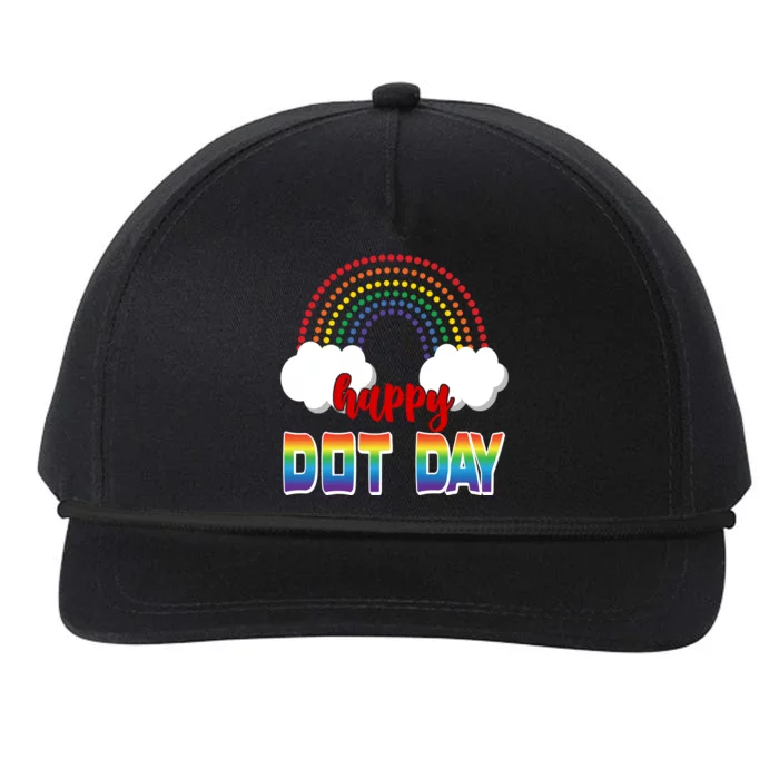 Happy International Dot Day Rainbow Clouds Snapback Five-Panel Rope Hat