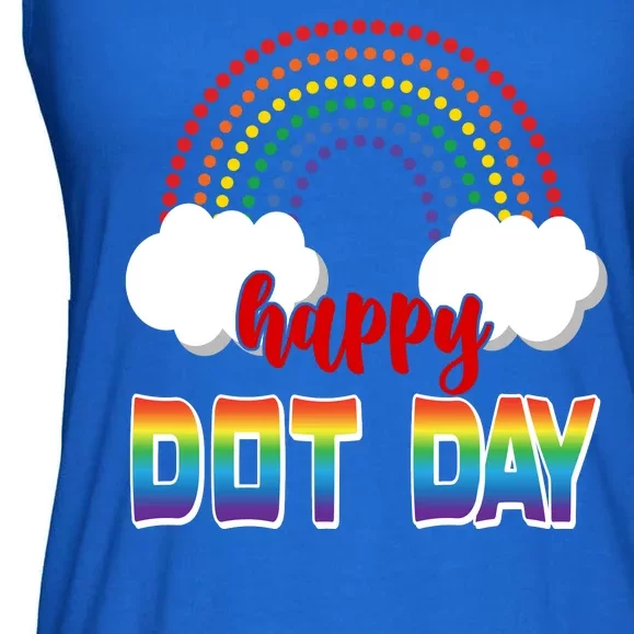 Happy International Dot Day Rainbow Clouds Ladies Essential Flowy Tank