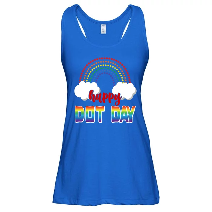 Happy International Dot Day Rainbow Clouds Ladies Essential Flowy Tank