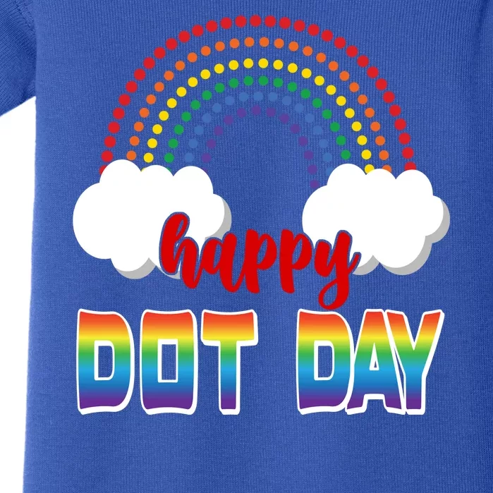 Happy International Dot Day Rainbow Clouds Baby Bodysuit