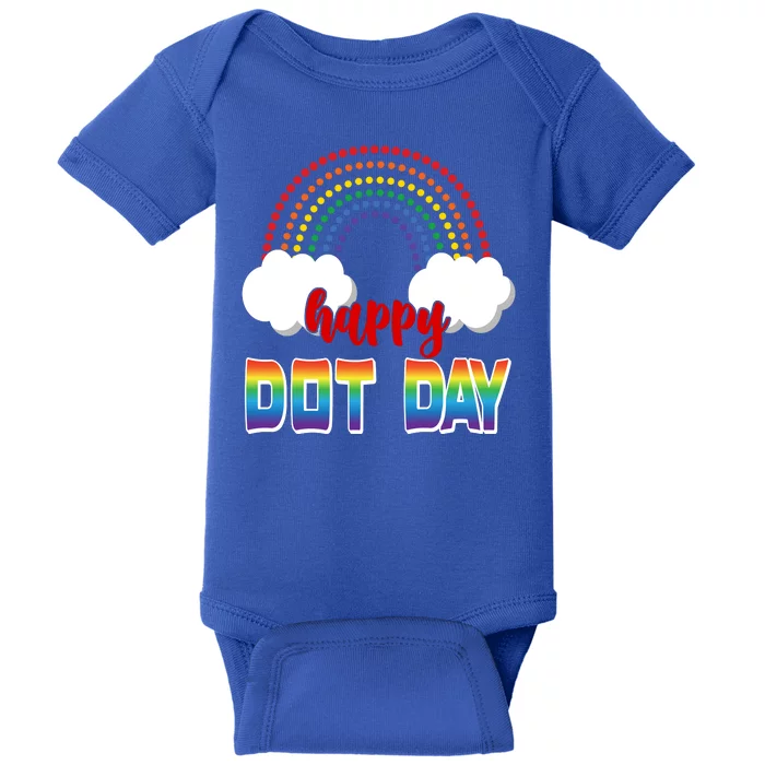 Happy International Dot Day Rainbow Clouds Baby Bodysuit