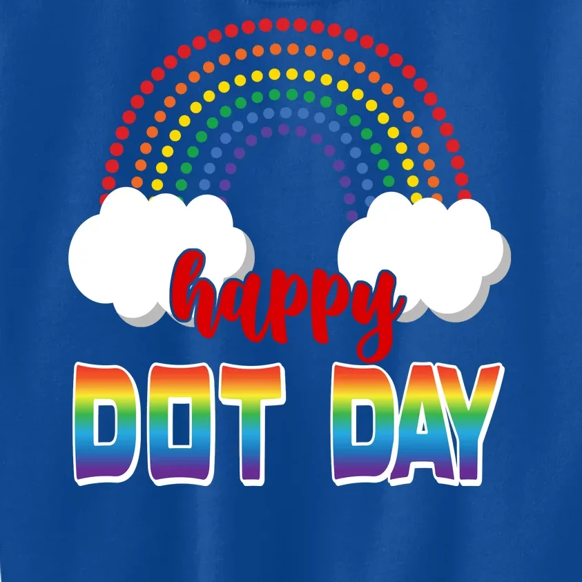 Happy International Dot Day Rainbow Clouds Kids Sweatshirt