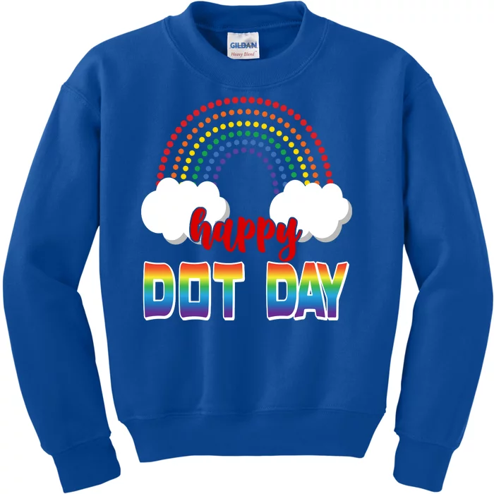 Happy International Dot Day Rainbow Clouds Kids Sweatshirt