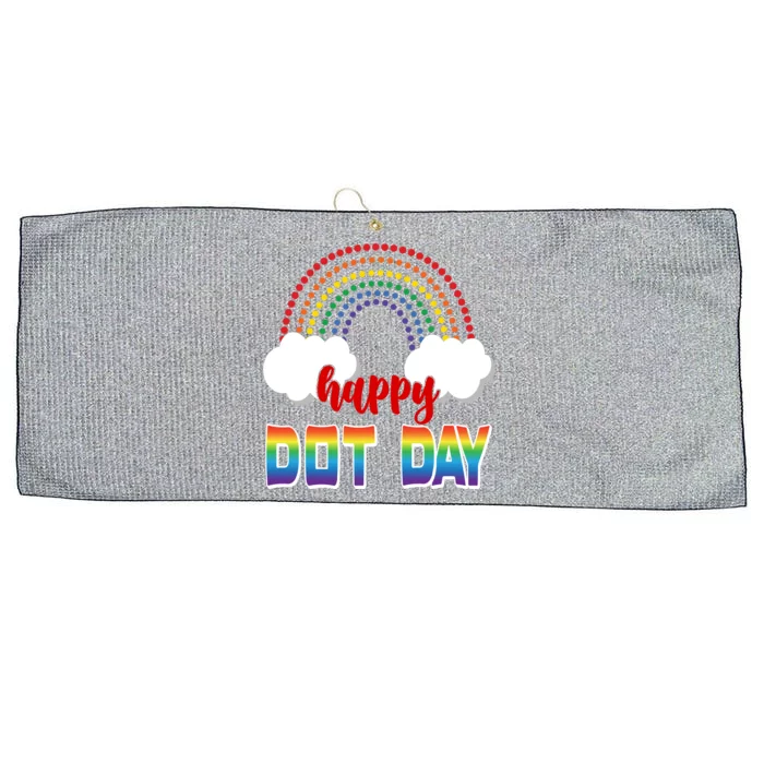 Happy International Dot Day Rainbow Clouds Large Microfiber Waffle Golf Towel