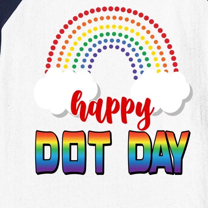 Happy International Dot Day Rainbow Clouds Baseball Sleeve Shirt