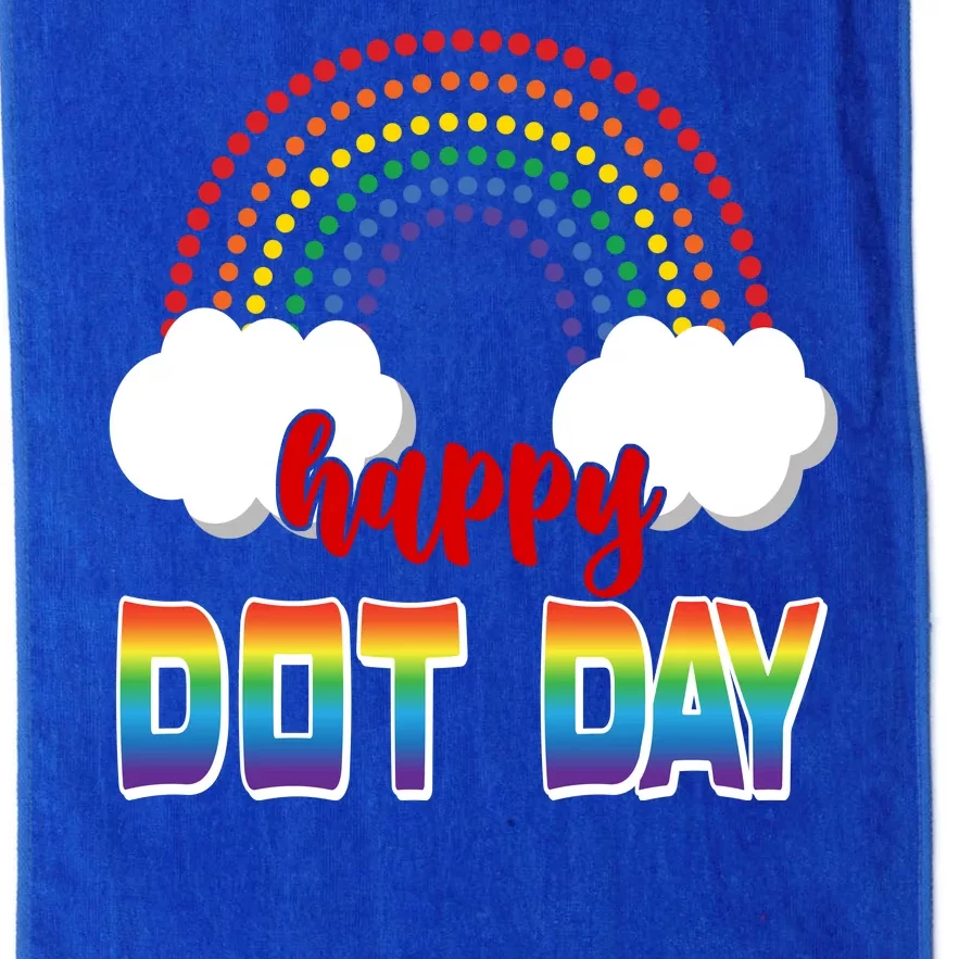 Happy International Dot Day Rainbow Clouds Platinum Collection Golf Towel