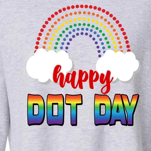 Happy International Dot Day Rainbow Clouds Cropped Pullover Crew