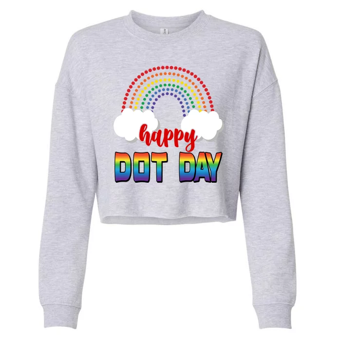 Happy International Dot Day Rainbow Clouds Cropped Pullover Crew